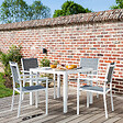 HAPPY GARDEN - Salon de jardin BERGAMO en textilène gris 4 places - aluminium blanc - vignette