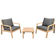 HAPPY GARDEN - Salon de jardin en acacia 2 places GILI - coussins gris - vignette
