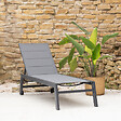 HAPPY GARDEN - Bain de soleil BARBADOS en textilène gris - aluminium gris anthracite - vignette