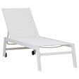 HAPPY GARDEN - Bain de soleil BARBADOS en textilène blanc - aluminium blanc - vignette