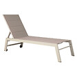 HAPPY GARDEN - Bain de soleil BARBADOS en textilène taupe - aluminium taupe - vignette