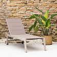 HAPPY GARDEN - Bain de soleil BARBADOS en textilène taupe - aluminium taupe - vignette