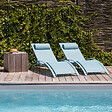 HAPPY GARDEN - Lot de 2 transats GALAPAGOS en textilène bleu clair - aluminium bleu clair - vignette