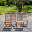 HAPPY GARDEN - Lot de 4 chaises de jardin en teck LOMBOK - vignette
