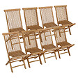 HAPPY GARDEN - Lot de 8 chaises de jardin en teck LOMBOK - vignette