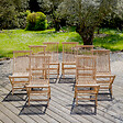HAPPY GARDEN - Lot de 8 chaises de jardin en teck LOMBOK - vignette