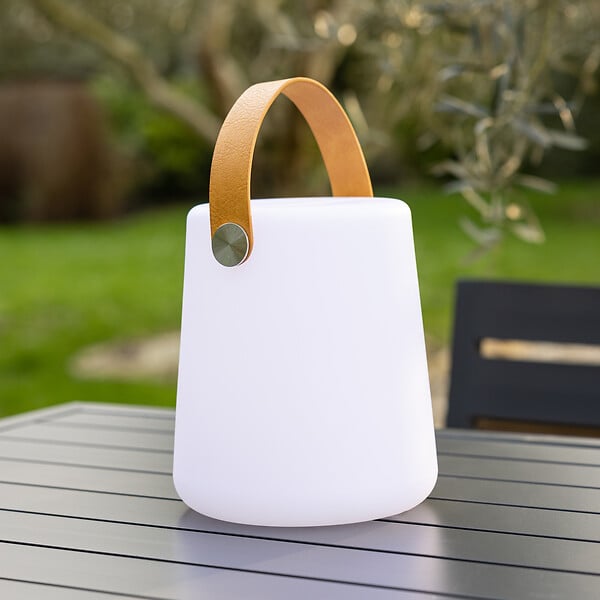HAPPY GARDEN - Lampe LED à poser avec lanière en simili VELA - large