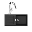 HANSGROHE - Evier 1 bac 980 S52 synthèse noir + robinet de cuisine Vernis Blend M35 210 chromé - vignette