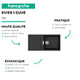 HANSGROHE - Evier 1 bac 980 S52 synthèse noir + robinet de cuisine Vernis Blend M35 210 chromé - vignette