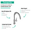 HANSGROHE - Evier 1 bac 980 S52 synthèse noir + robinet de cuisine Vernis Blend M35 210 chromé - vignette