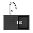 HANSGROHE - Evier 1 bac 840 S52 synthèse noir + robinet de cuisine Vernis Blend M35 210 chromé - vignette