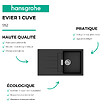 HANSGROHE - Evier 1 bac 840 S52 synthèse noir + robinet de cuisine Vernis Blend M35 210 chromé - vignette