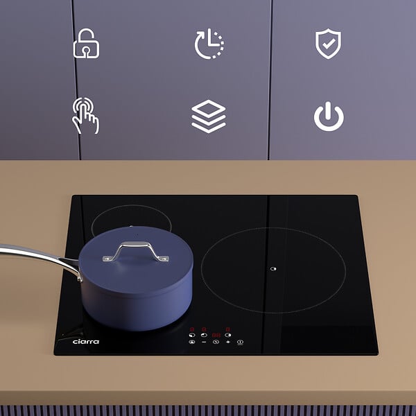 CIARRA - Plaque de cuission induction 3 foyer 59CM 5600W CABBIH3-F - large