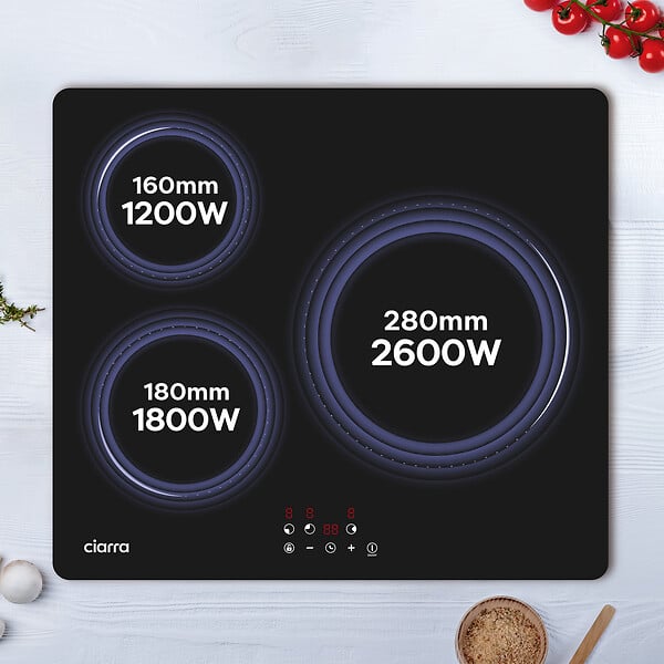 CIARRA - Plaque de cuission induction 3 foyer 59CM 5600W CABBIH3-C - large