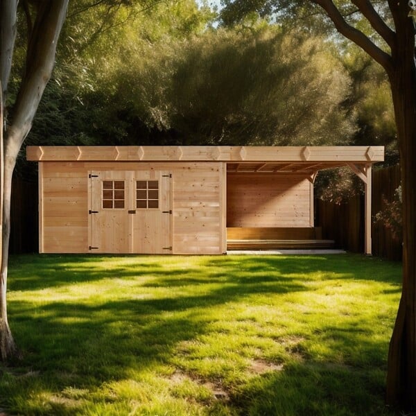 HABRITA - Abri de jardin - Bois - 28mm - 13.48m2 - large