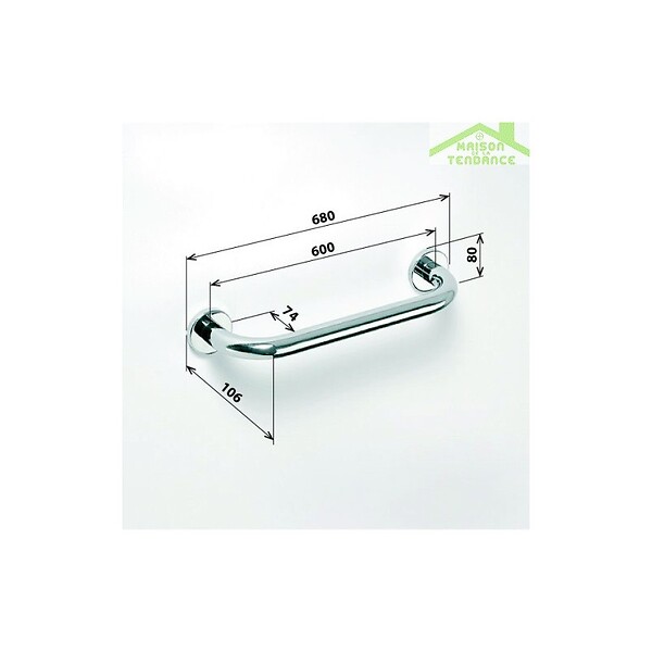 BEMETA - Barre de maintien de douche HELP en acier inoxydable - large