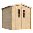 TIMBELA - Abri de jardin en bois I216xL206xH218 cm/ 3.53 m2 AVEC SOL TRAITÉ - M343C+M343G - vignette