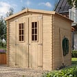 TIMBELA - Abri de jardin en bois I216xL206xH218 cm/ 3.53 m2 AVEC SOL TRAITÉ - M343C+M343G - vignette