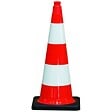 TALIAPLAST - Cône plastique fluo 75cm pvc pied caoutchouc 3,500 kg - vignette