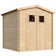TIMBELA - Abri de jardin en bois - Stockage extérieur I216xL206xH218 cm/ 3.53 m2 Petit abri à outils, Local à vélos -  M343 - vignette