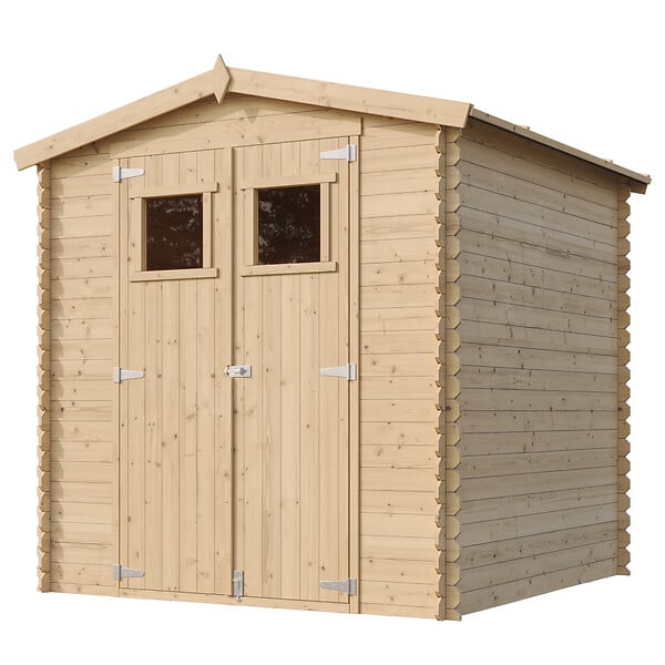 TIMBELA - Abri de jardin en bois - Stockage extérieur I216xL206xH218 cm/ 3.53 m2 Petit abri à outils, Local à vélos -  M343 - large