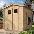 TIMBELA - Abri de jardin en bois - Stockage extérieur I216xL206xH218 cm/ 3.53 m2 Petit abri à outils, Local à vélos -  M343 - vignette