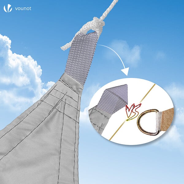VOUNOT - Voile d'ombrage Rectangulaire en Polyester Imperméable avec Kit de Montage 3x2m Gris Clair - large