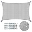 VOUNOT - Voile d'ombrage Rectangulaire en Polyester Imperméable avec Kit de Montage 3x4m Gris Clair - vignette