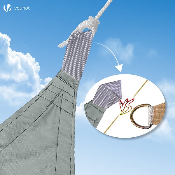 VOUNOT - Voile d'ombrage Triangle en Polyester Imperméable avec Kit de Montage 3x3x3m Gris - large
