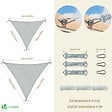 VOUNOT - Voile d'ombrage Triangle en Polyester Imperméable avec Kit de Montage 3x3x3m Gris - vignette