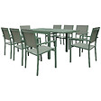 HAPPY GARDEN - Salon de jardin VENEZIA extensible 90/180 en textilène vert sauge 8 places - aluminium vert sauge - vignette