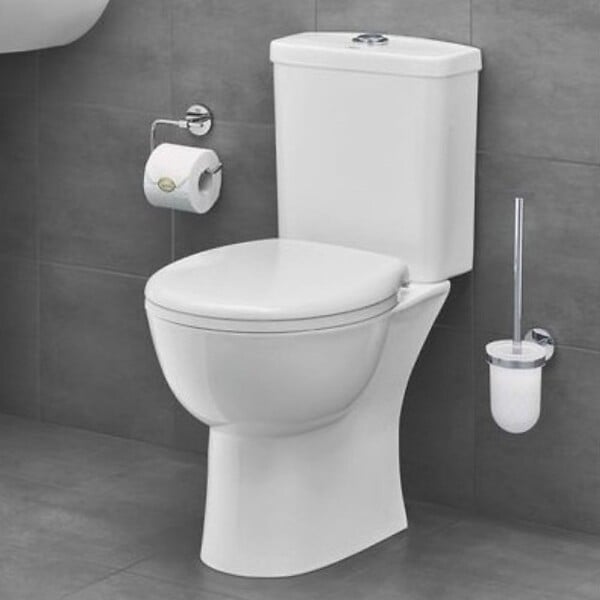 GROHE - PACK WC avec bride à poser Bau Ceramic + Tabouret physiologique Bois - large