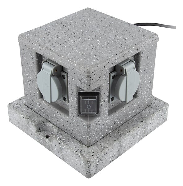 ZENITECH - Borne jardin IP44 4 x 16A + 2 interrupteurs câble H07RN-F 3G1,5mm² 4,5m - Zenitech - large