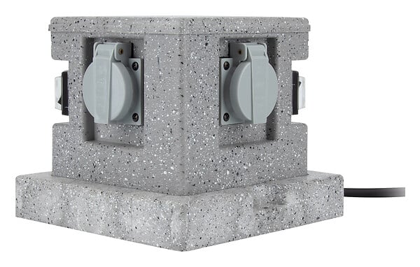 ZENITECH - Borne jardin IP44 4 x 16A + 2 interrupteurs câble H07RN-F 3G1,5mm² 4,5m - Zenitech - large