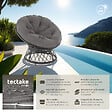 TECTAKE - Fauteuil papasan en rotin Gargano rotatif noir - vignette