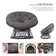 TECTAKE - Fauteuil papasan en rotin Gargano rotatif noir - vignette