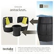 TECTAKE - Ensemble de salon en rotin et aluminium Nice 2+1+1 noir - vignette
