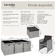 TECTAKE - Salon de jardin 10 places gris clair encastrable housses hydrofuge salon extérieur - vignette