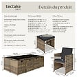 TECTAKE - Salon de jardin 12 places encastrable en marron naturel avec housse de protection en gris foncé - vignette