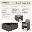 TECTAKE - Salon de jardin en résine tressée 12 places gris clair avec housse de protection encastrable - vignette