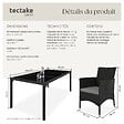 TECTAKE - Salon de jardin 8 places noir gris en résine tressée avec housse de protection incluse facile à entretenir - vignette
