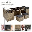 TECTAKE - Salon de jardin MANHATTAN 8 places avec 2 sets de housses + housse de protection, variante 2 marron naturel - vignette