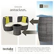 TECTAKE - Ensemble de salon en rotin et aluminium Nice 2+1+1 gris - vignette