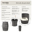 TECTAKE - Ensemble de salon en rotin et aluminium Nice 2+1+1 gris - vignette