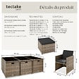 TECTAKE - Salon de jardin en résine tressée 10 places marron naturel housses hydrofuge amovibles et protection - vignette
