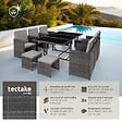 TECTAKE - 10 Places salon de jardin encastrable avec housse de protection gris assise confortable entretien facile - vignette