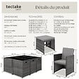 TECTAKE - 10 Places salon de jardin encastrable avec housse de protection gris assise confortable entretien facile - vignette