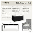 TECTAKE - Salon de jardin Menorca 8 places avec 2 sets de housses + housse de protection gris clair - vignette