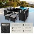 TECTAKE - Salon de jardin MALAGA 10 places avec housse de protection noir/gris - vignette
