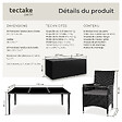 TECTAKE - Salon de jardin Menorca 8 places avec 2 sets de housses + housse de protection noir - vignette
